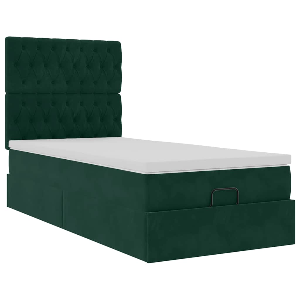 Struttura Letto Pouf con Materassi 100x200 cm Velluto