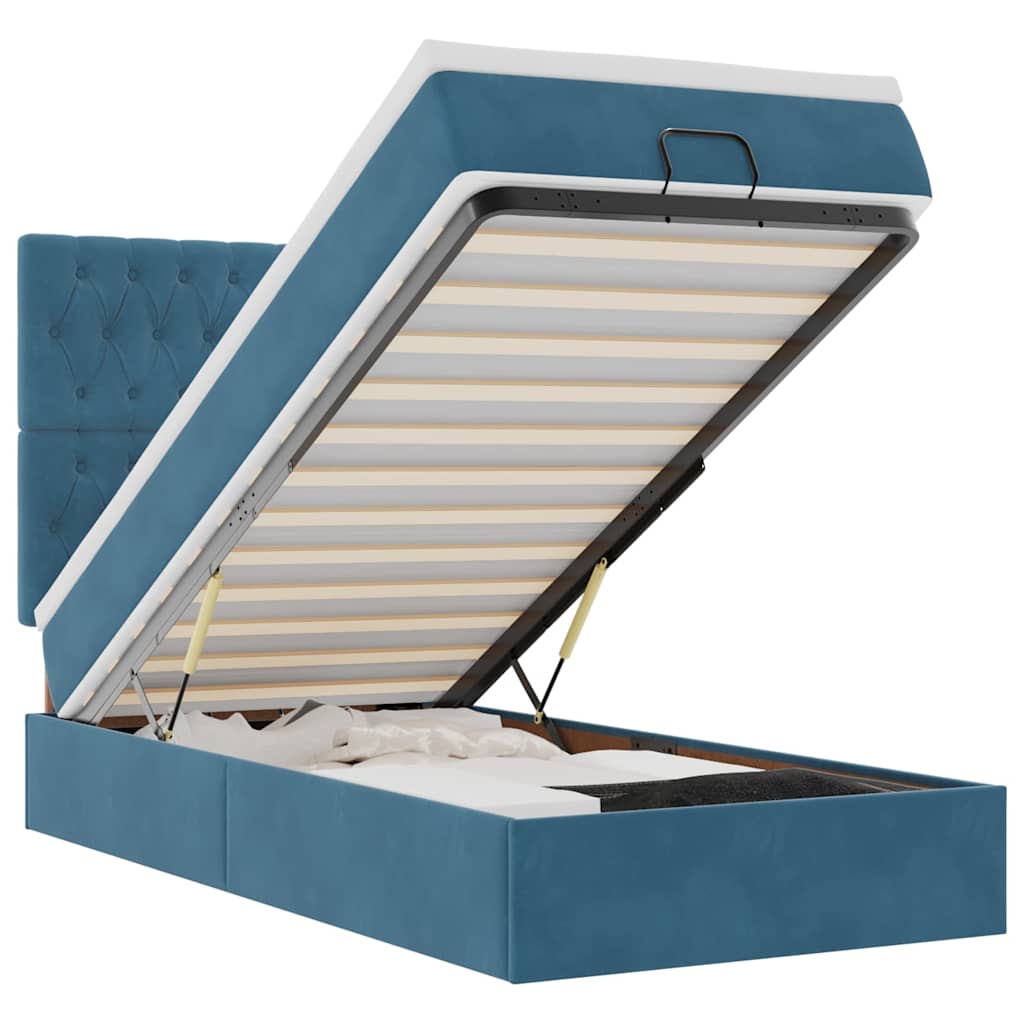 Struttura Letto Pouf con Materassi 100x200 cm Velluto - homemem39