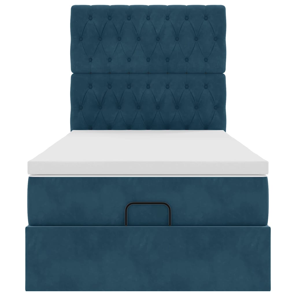 Struttura Letto Pouf con Materassi 100x200 cm Velluto