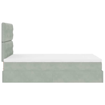 Struttura Letto Pouf con Materassi 120x200 cm Velluto - homemem39