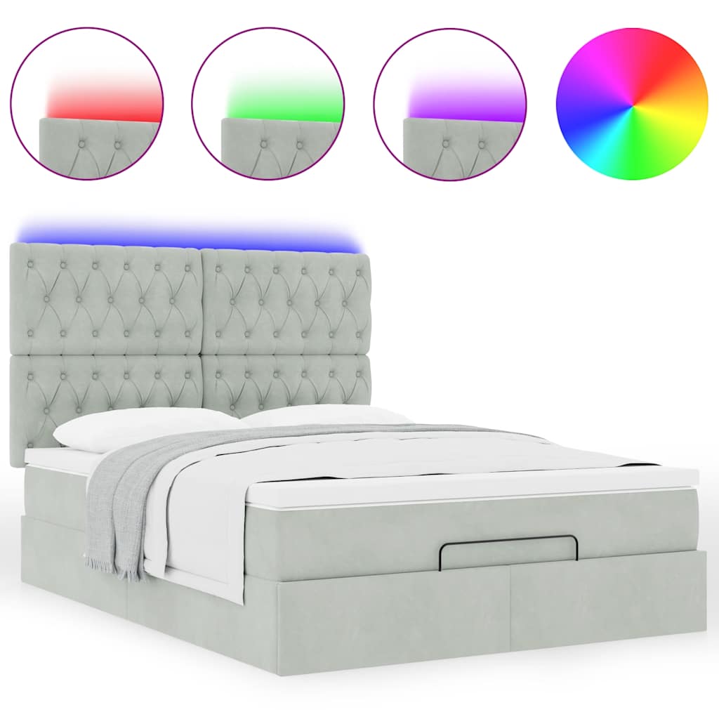 Struttura Letto Pouf con Materassi 140x190 cm Velluto | homemem39