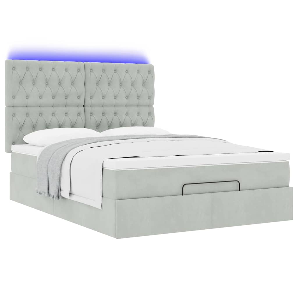 Struttura Letto Pouf con Materassi 140x190 cm Velluto | homemem39