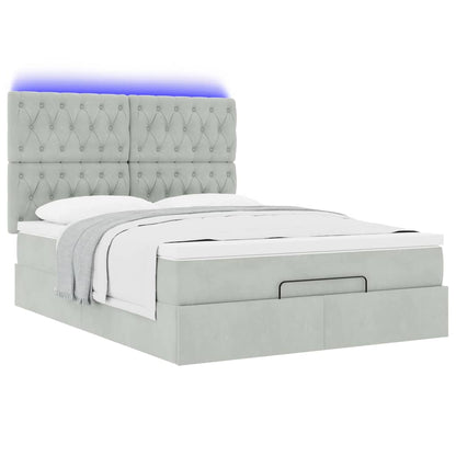 Struttura Letto Pouf con Materassi 140x190 cm Velluto | homemem39