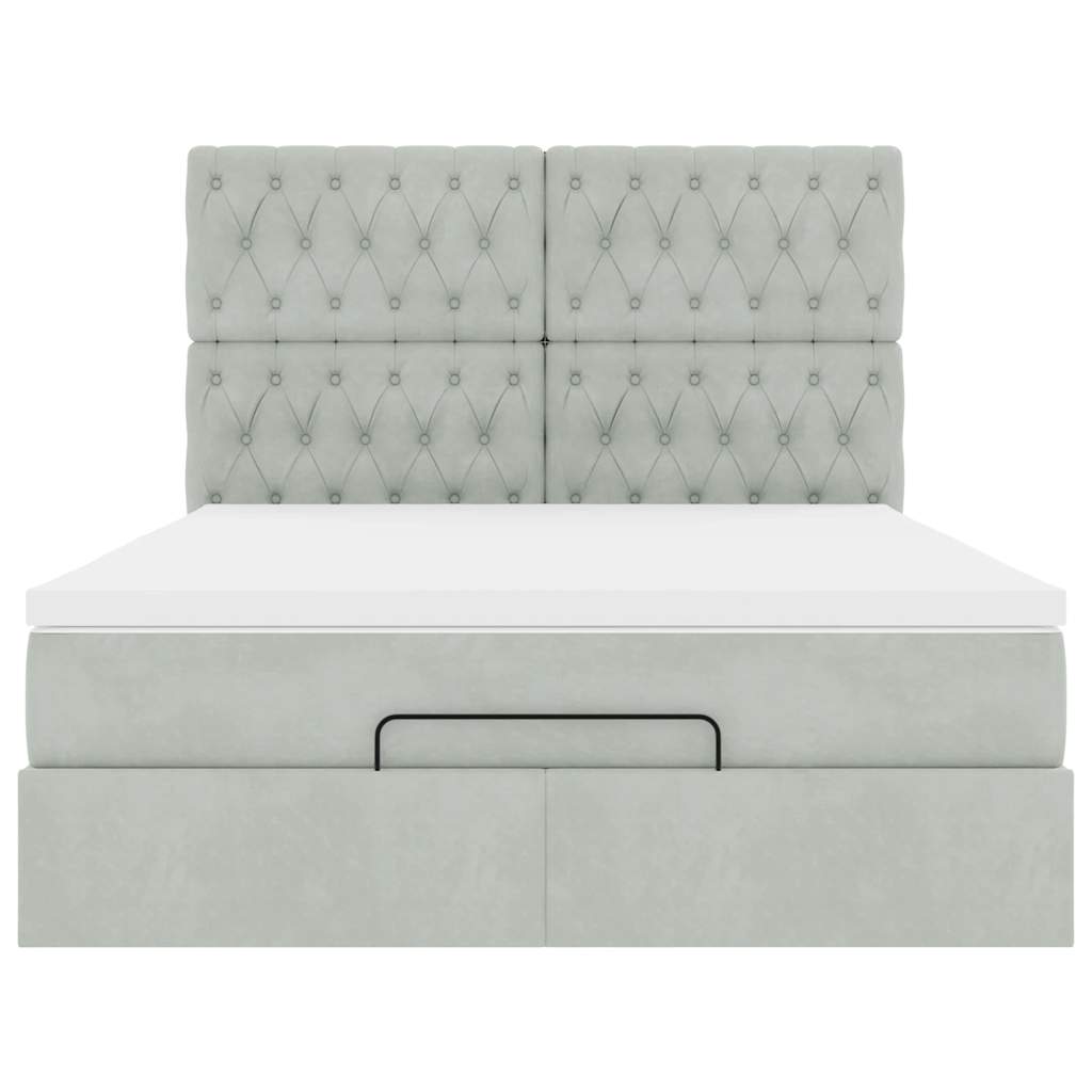 Struttura Letto Pouf con Materassi 140x190 cm Velluto | homemem39