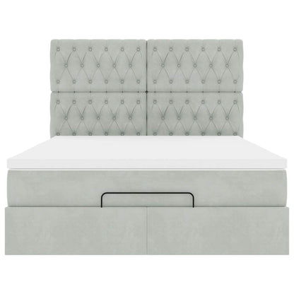 Struttura Letto Pouf con Materassi 140x190 cm Velluto | homemem39