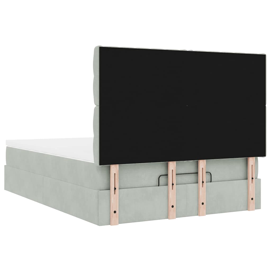Struttura Letto Pouf con Materassi 140x190 cm Velluto | homemem39