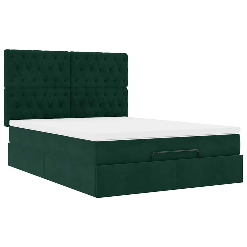 Struttura Letto Pouf con Materassi 140x190 cm in Velluto | homemem39