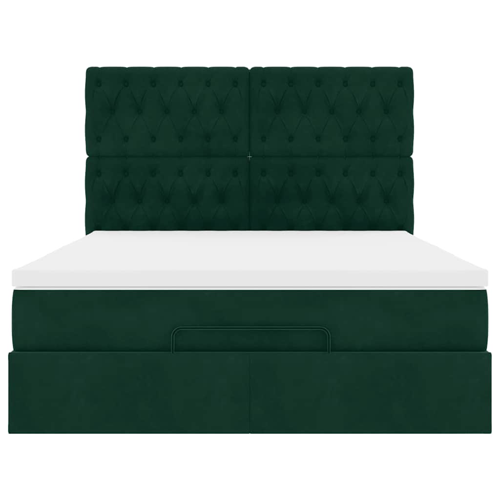 Struttura Letto Pouf con Materassi 140x190 cm in Velluto | homemem39