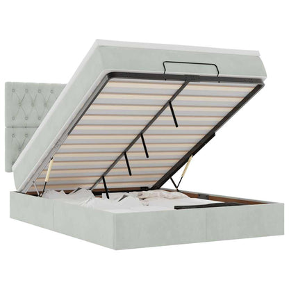 Struttura Letto Pouf con Materassi 140x200 cm in Velluto - homemem39