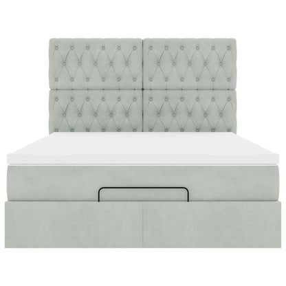 Struttura Letto Pouf con Materassi 140x200 cm in Velluto - homemem39