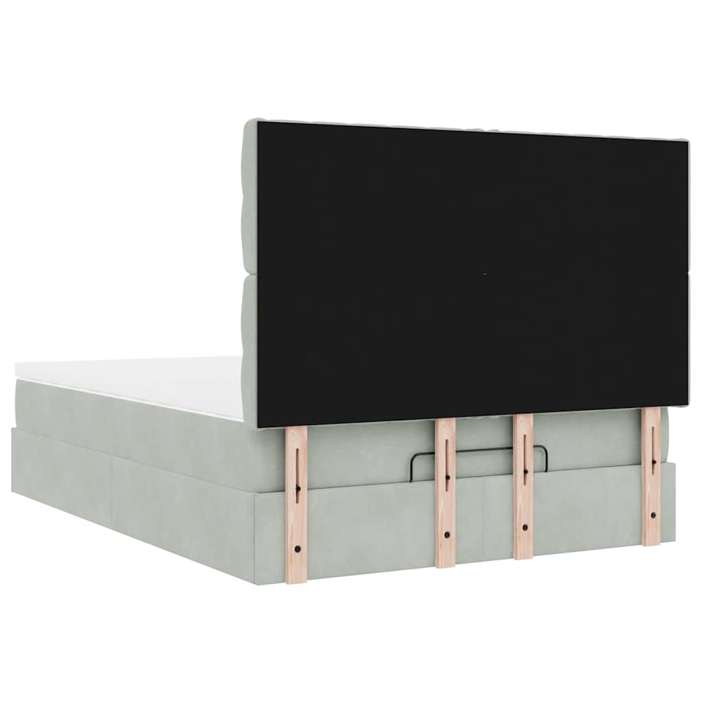 Struttura Letto Pouf con Materassi 140x200 cm in Velluto - homemem39