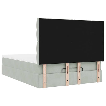 Struttura Letto Pouf con Materassi 140x200 cm in Velluto - homemem39