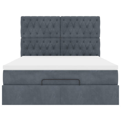 Struttura Letto Pouf con Materassi 140x200 cm in Velluto
