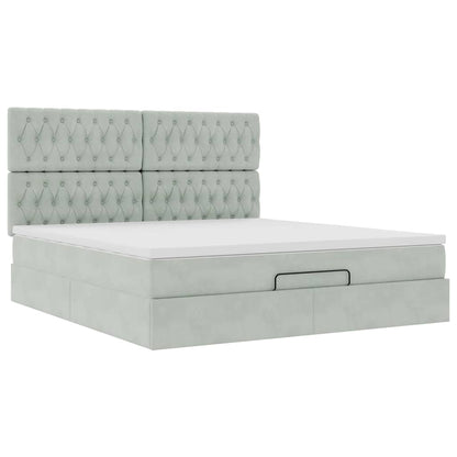 Struttura Letto Pouf con Materassi 160x200 cm in Velluto