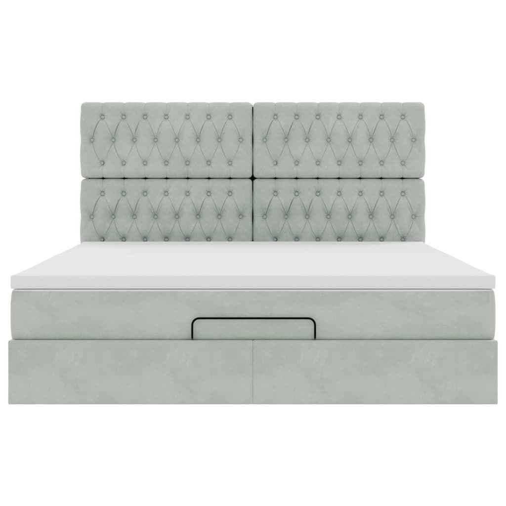 Struttura Letto Pouf con Materassi 160x200 cm in Velluto - homemem39