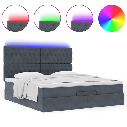 Struttura Letto Pouf con Materassi 160x200 cm in Velluto | homemem39