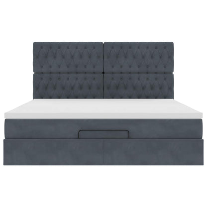 Struttura Letto Pouf con Materassi 160x200 cm in Velluto