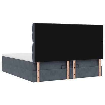 Struttura Letto Pouf con Materassi 160x200 cm in Velluto | homemem39