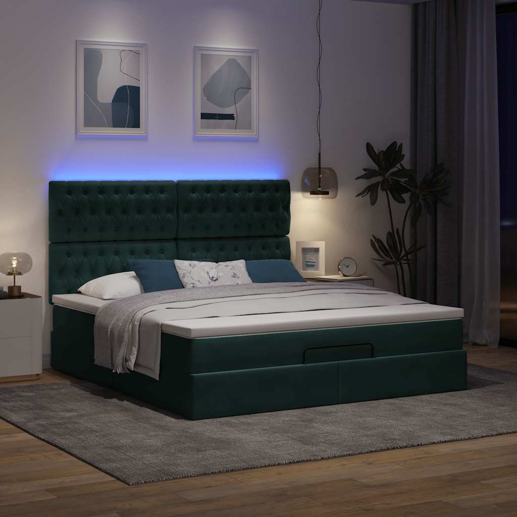 Struttura Letto Pouf con Materassi 160x200 cm Velluto