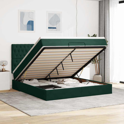 Struttura Letto Pouf con Materassi 160x200 cm Velluto | homemem39