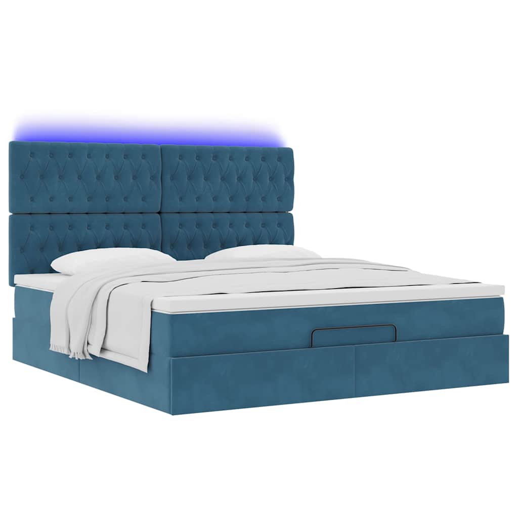 Struttura Letto Pouf con Materassi 160x200 cm Velluto | homemem39