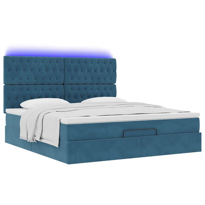 Struttura Letto Pouf con Materassi 160x200 cm Velluto | homemem39