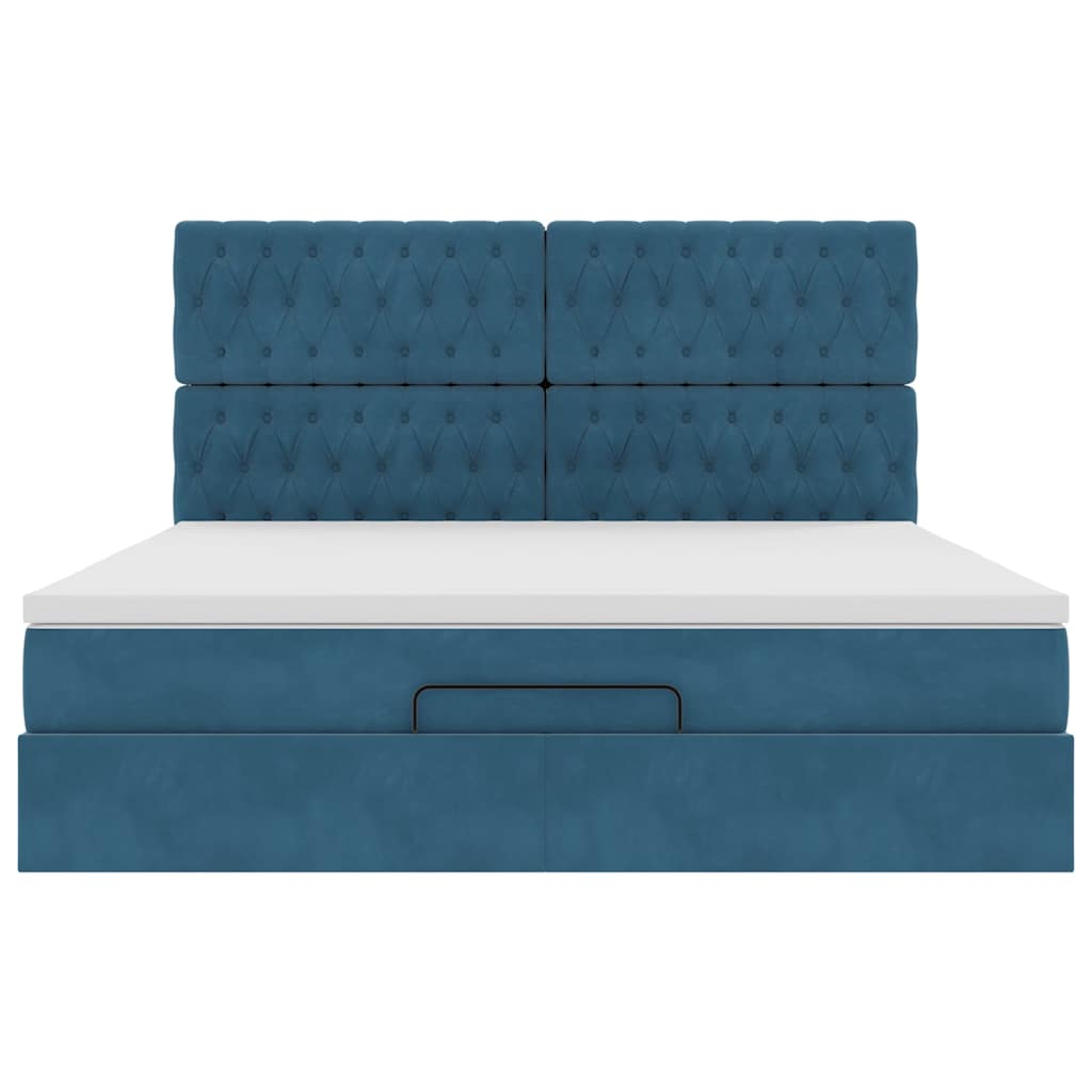 Struttura Letto Pouf con Materassi 160x200 cm Velluto