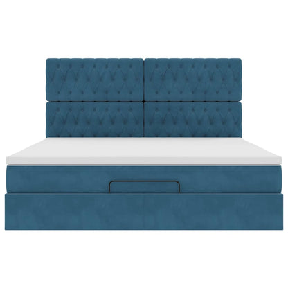 Struttura Letto Pouf con Materassi 160x200 cm Velluto