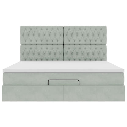 Struttura Letto Pouf con Materassi 180x200 cm Velluto