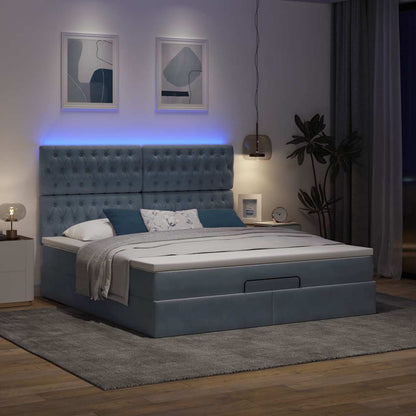 Struttura Letto Pouf con Materassi 180x200 cm Velluto | homemem39