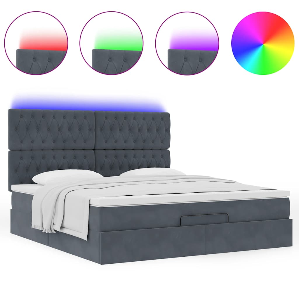 Struttura Letto Pouf con Materassi 180x200 cm Velluto | homemem39