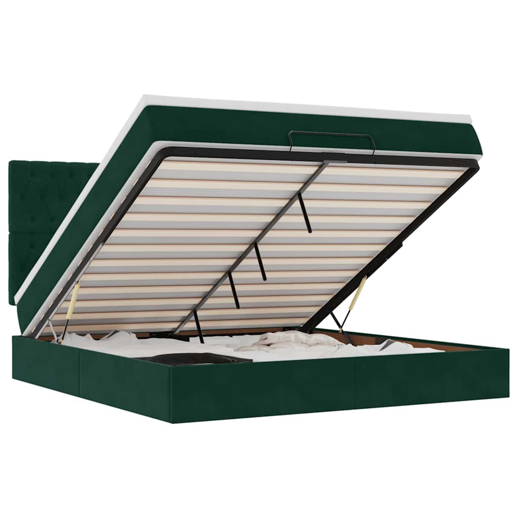 Struttura Letto Pouf con Materassi 180x200 cm Velluto