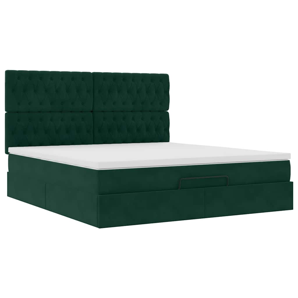 Struttura Letto Pouf con Materassi 180x200 cm Velluto