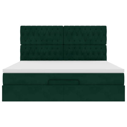 Struttura Letto Pouf con Materassi 180x200 cm Velluto