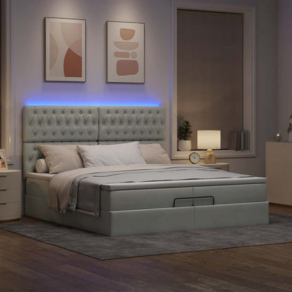 Struttura Letto Pouf con Materassi 200x200 cm Velluto | homemem39