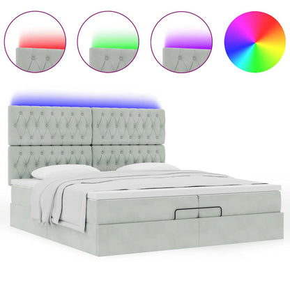 Struttura Letto Pouf con Materassi 200x200 cm Velluto | homemem39