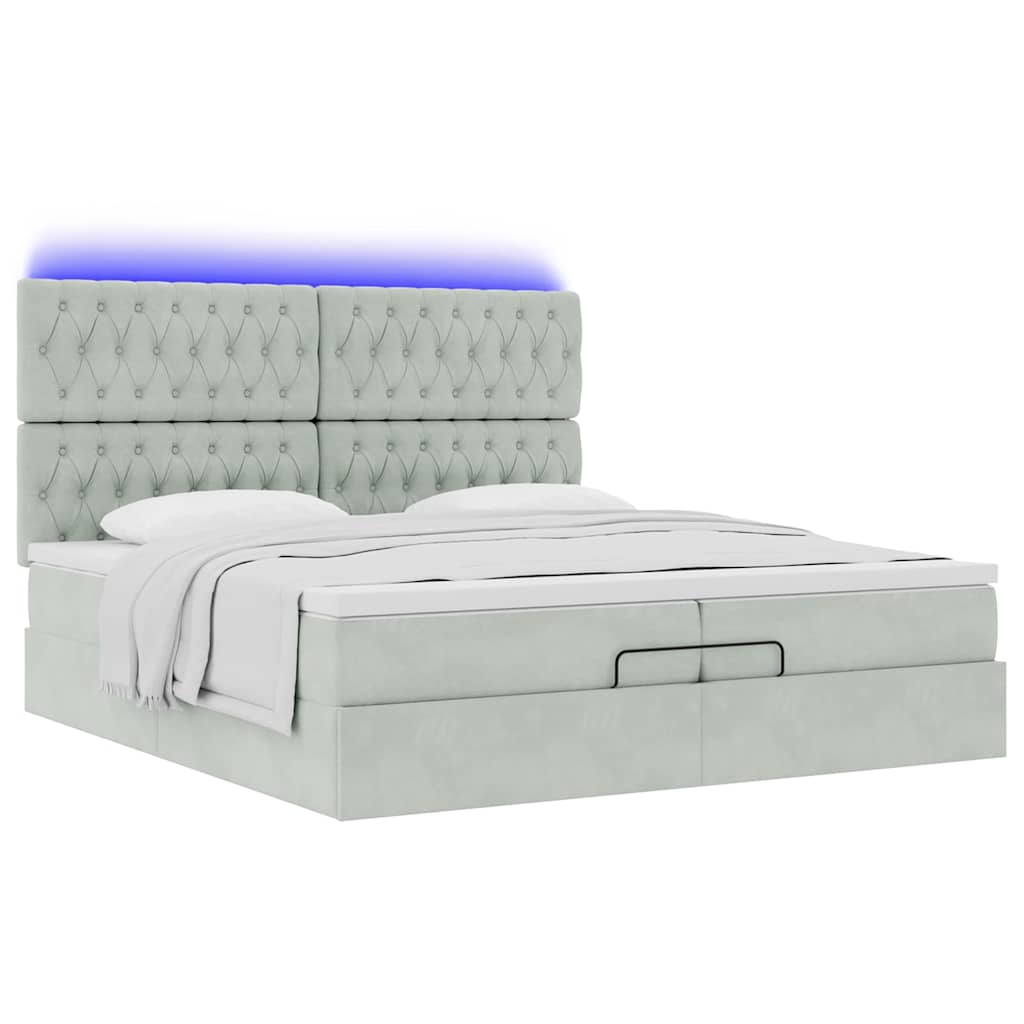 Struttura Letto Pouf con Materassi 200x200 cm Velluto | homemem39