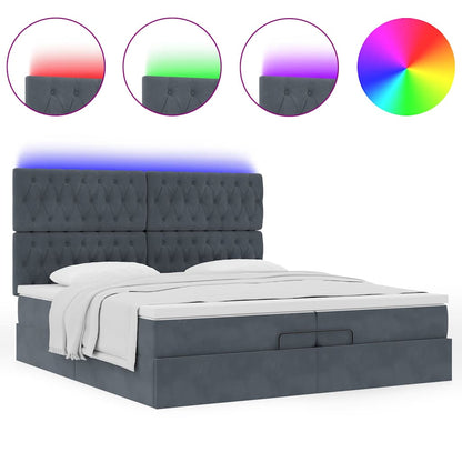 Struttura Letto Pouf con Materassi 200x200 cm Velluto | homemem39