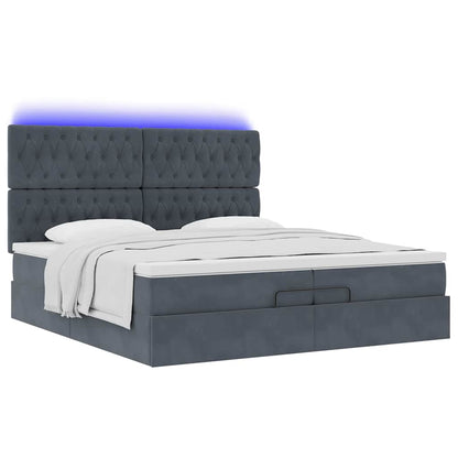 Struttura Letto Pouf con Materassi 200x200 cm Velluto | homemem39