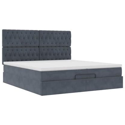 Struttura Letto Pouf con Materassi 200x200 cm Velluto | homemem39