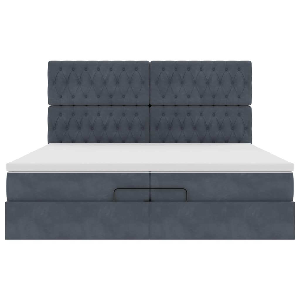 Struttura Letto Pouf con Materassi 200x200 cm Velluto | homemem39
