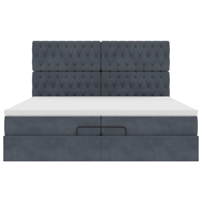 Struttura Letto Pouf con Materassi 200x200 cm Velluto | homemem39