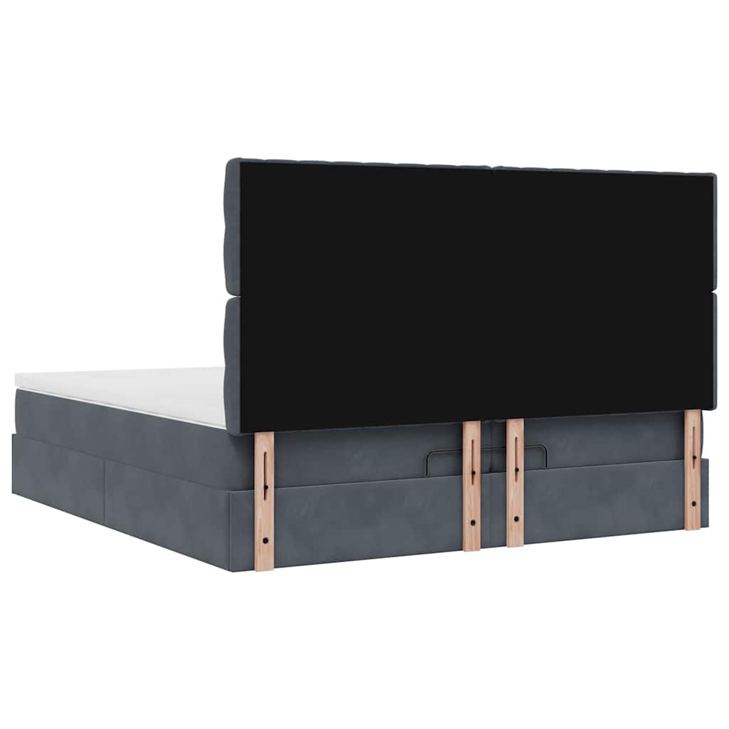 Struttura Letto Pouf con Materassi 200x200 cm Velluto | homemem39