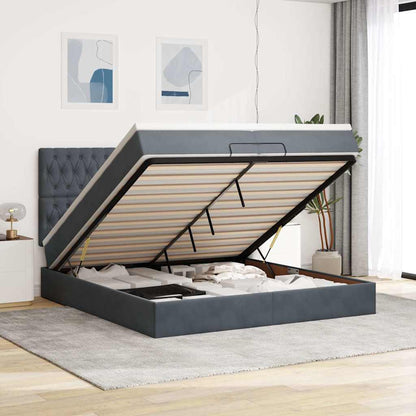 Struttura Letto Pouf con Materassi 200x200 cm Velluto | homemem39