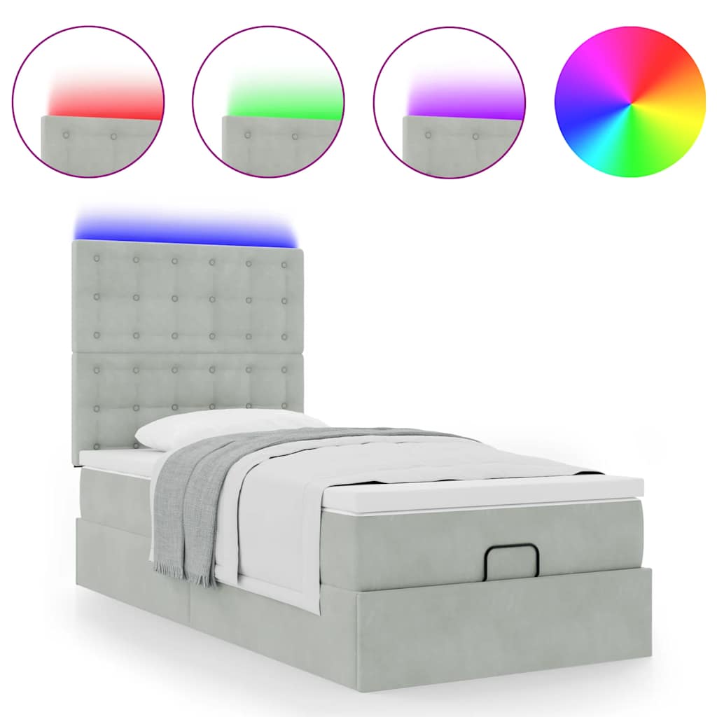 Struttura Letto Pouf con Materassi 80x200 cm in Velluto | homemem39