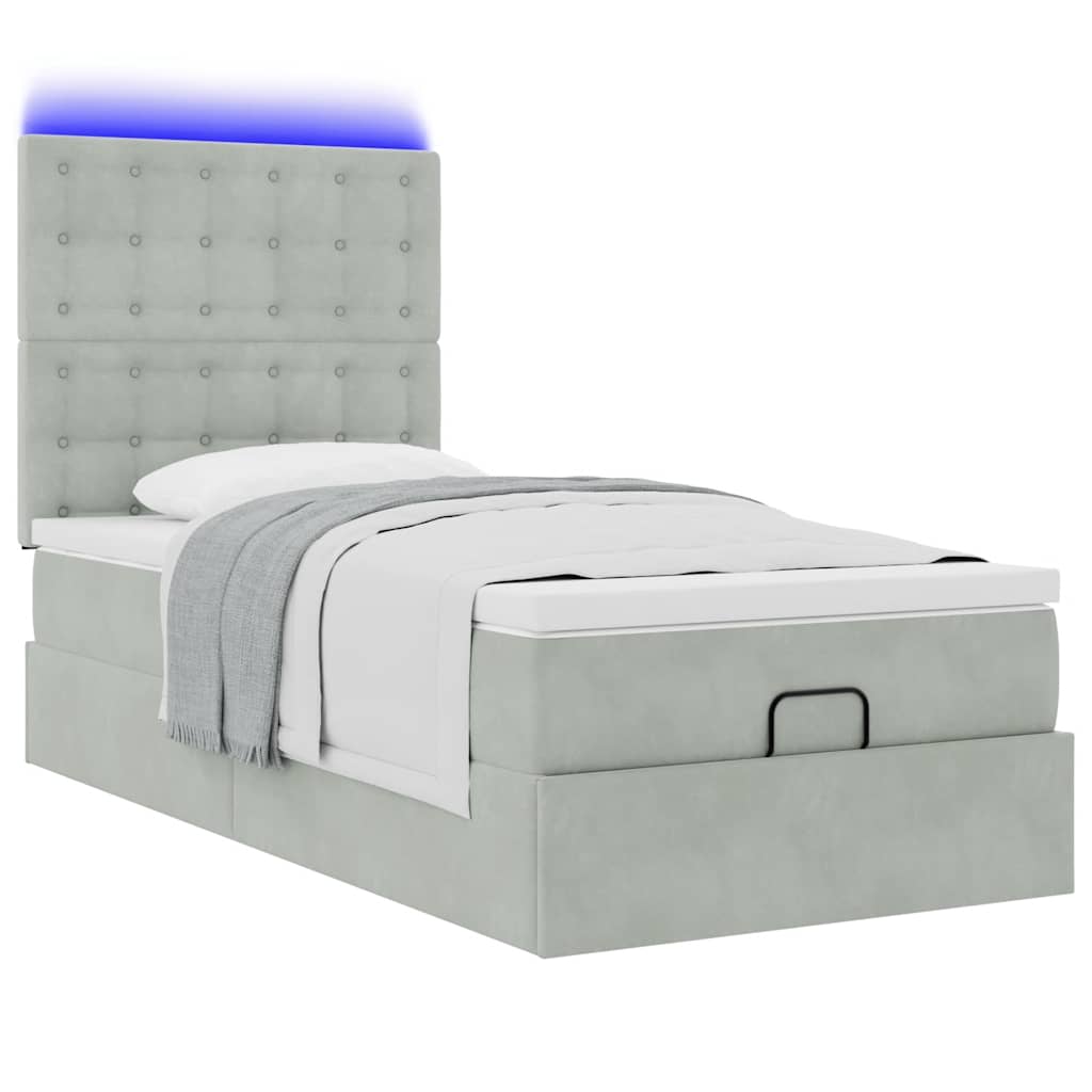 Struttura Letto Pouf con Materassi 80x200 cm in Velluto | homemem39