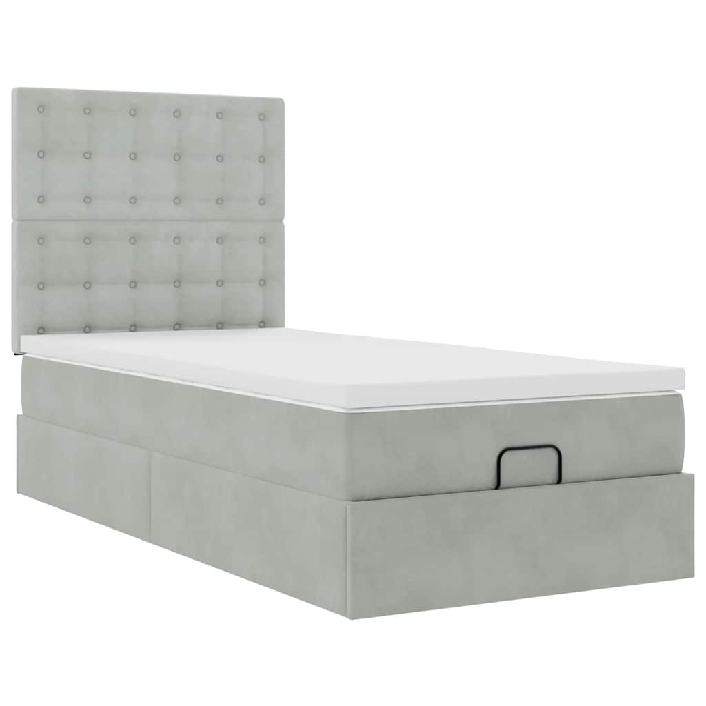 Struttura Letto Pouf con Materassi 80x200 cm in Velluto | homemem39