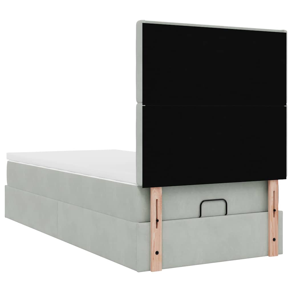Struttura Letto Pouf con Materassi 80x200 cm in Velluto | homemem39