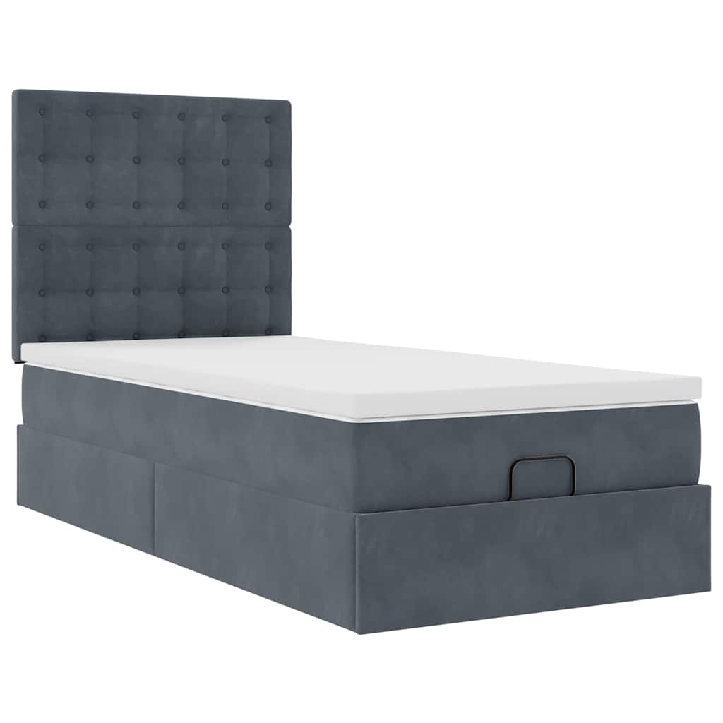 Struttura Letto Pouf con Materassi 180x200 cm in Velluto
