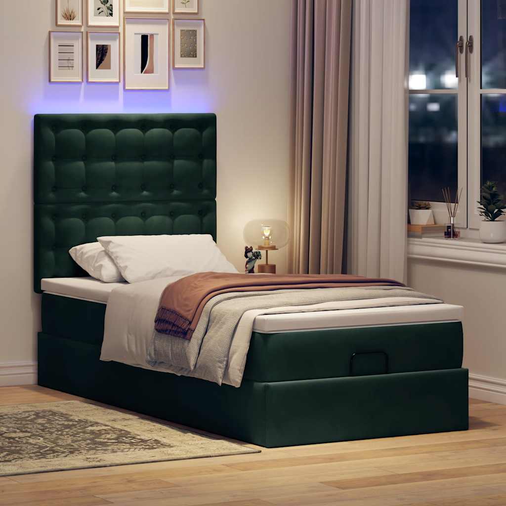 Struttura Letto Pouf con Materassi 80x200 cm Velluto
